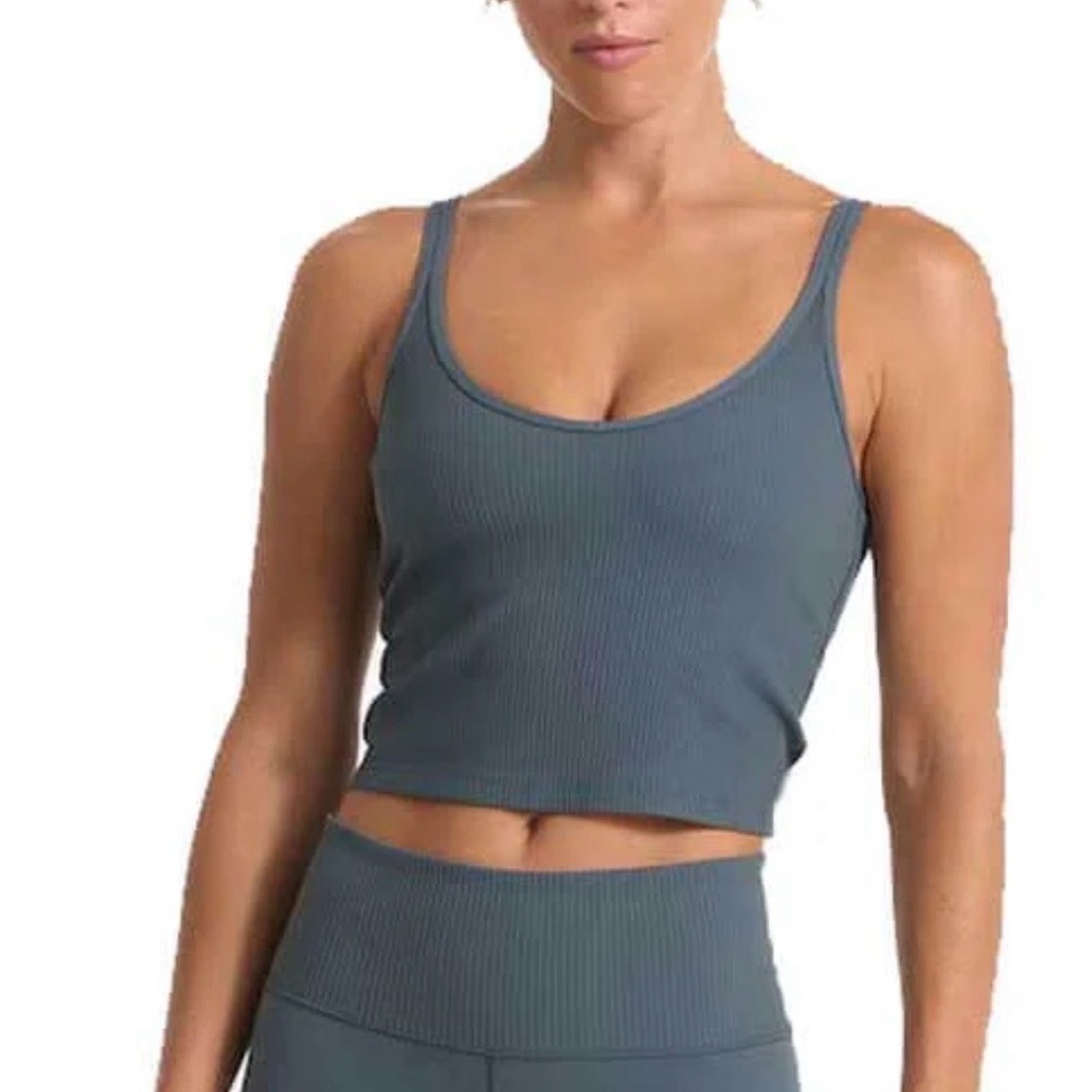 35. Viori  V-Neck Ribbed Camisole in Dark Gray